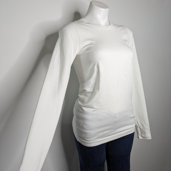 Athleta white Flurry Blizzard Rib long sleeve top S - Picture 5 of 9